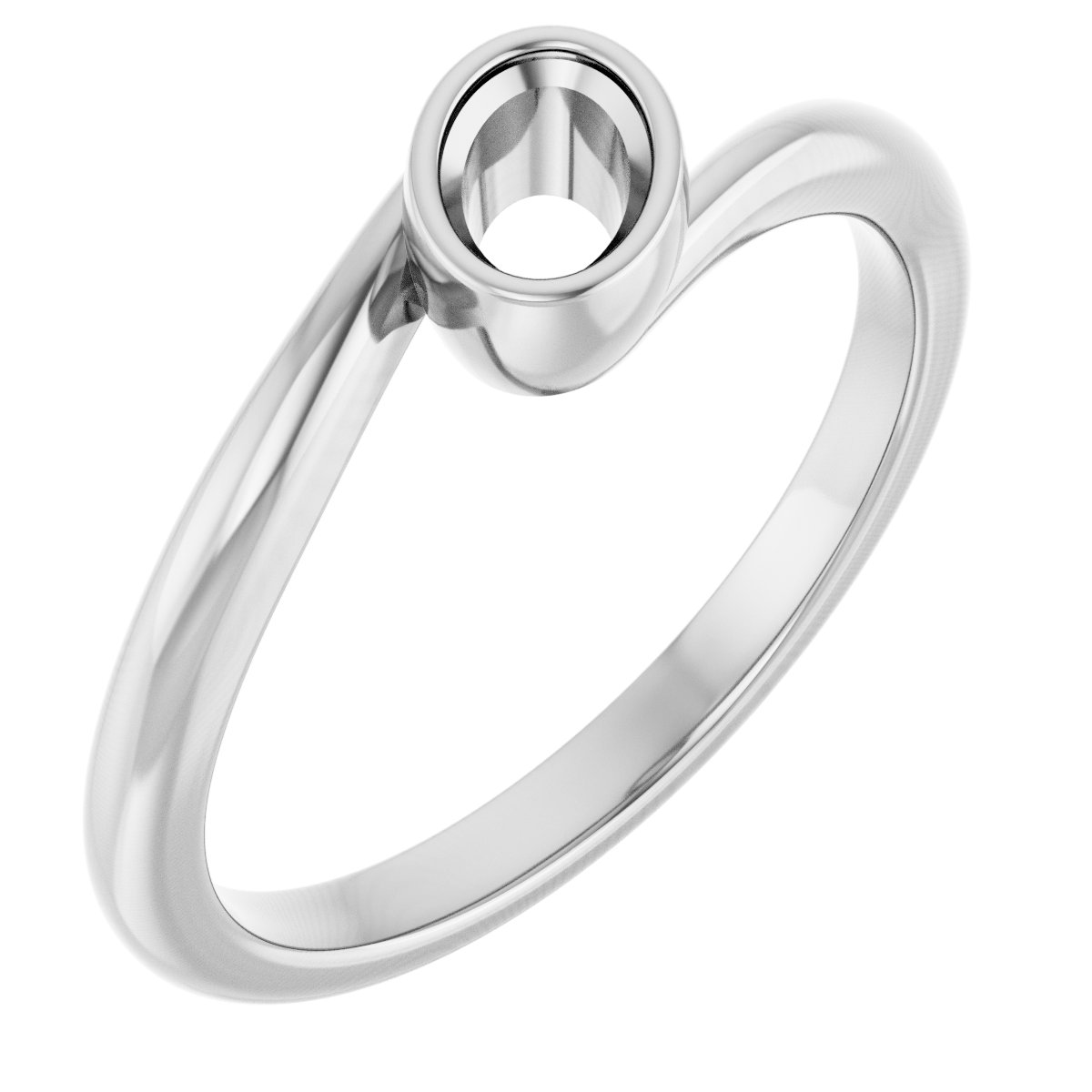 Bezel-Set Solitaire Bypass Ring