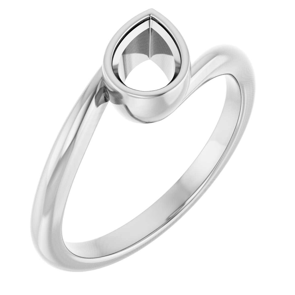 Bezel-Set Solitaire Bypass Ring