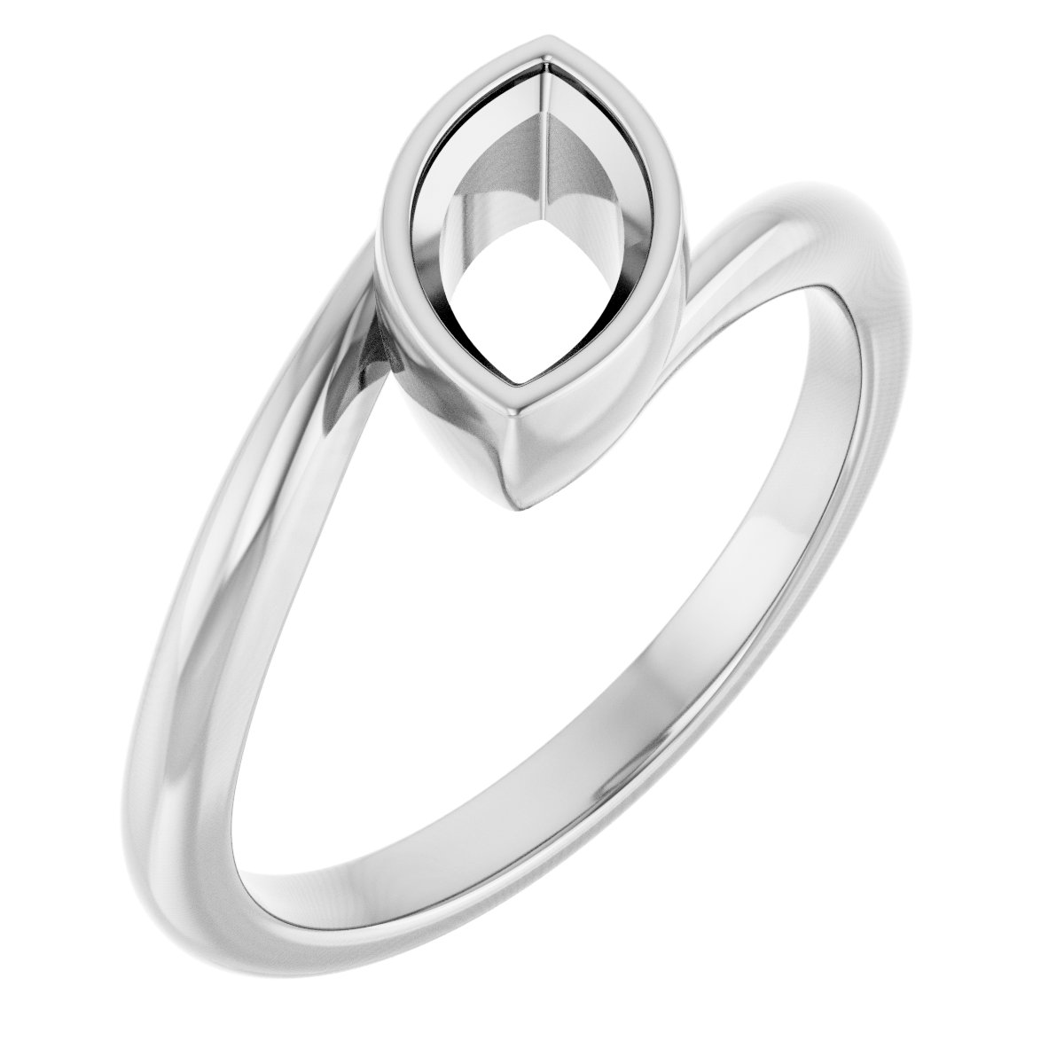 Bezel-Set Solitaire Bypass Ring