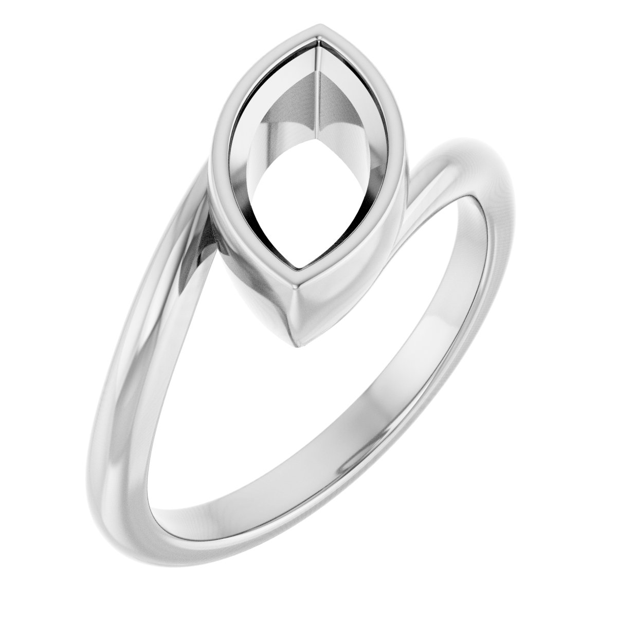 Bezel-Set Solitaire Bypass Ring