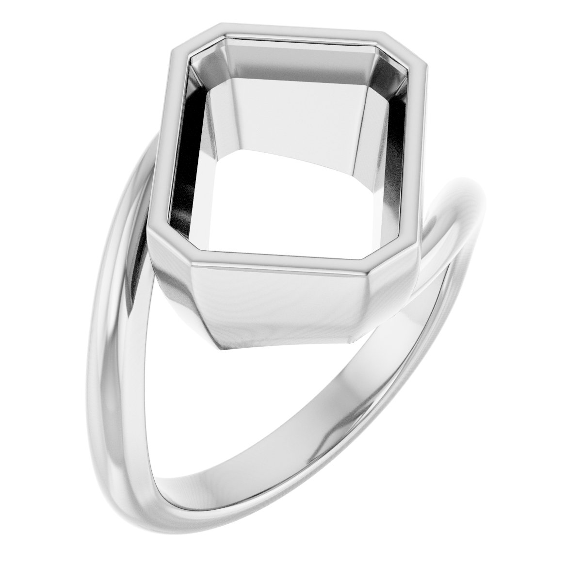 Bezel-Set Solitaire Bypass Ring
