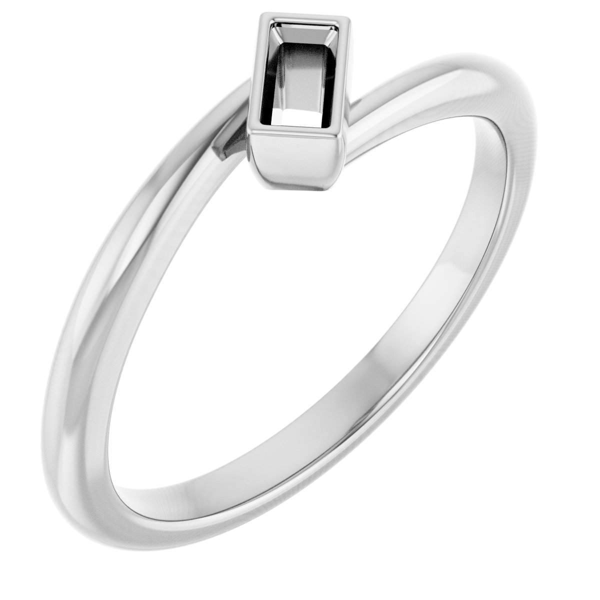 Bezel-Set Solitaire Bypass Ring
