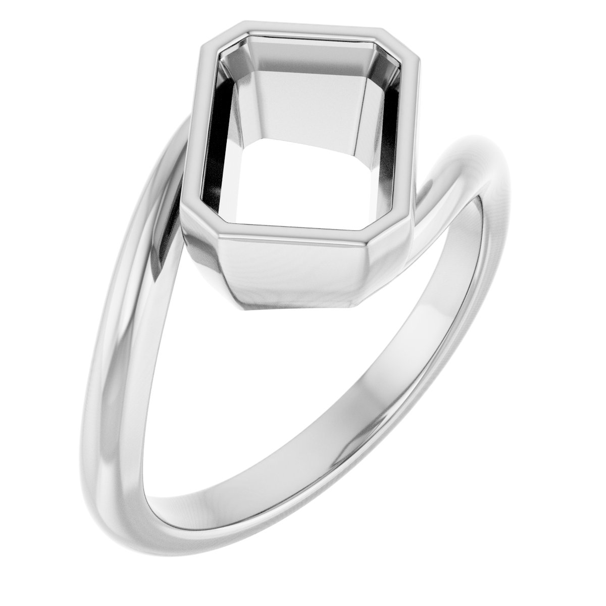 Bezel-Set Solitaire Bypass Ring