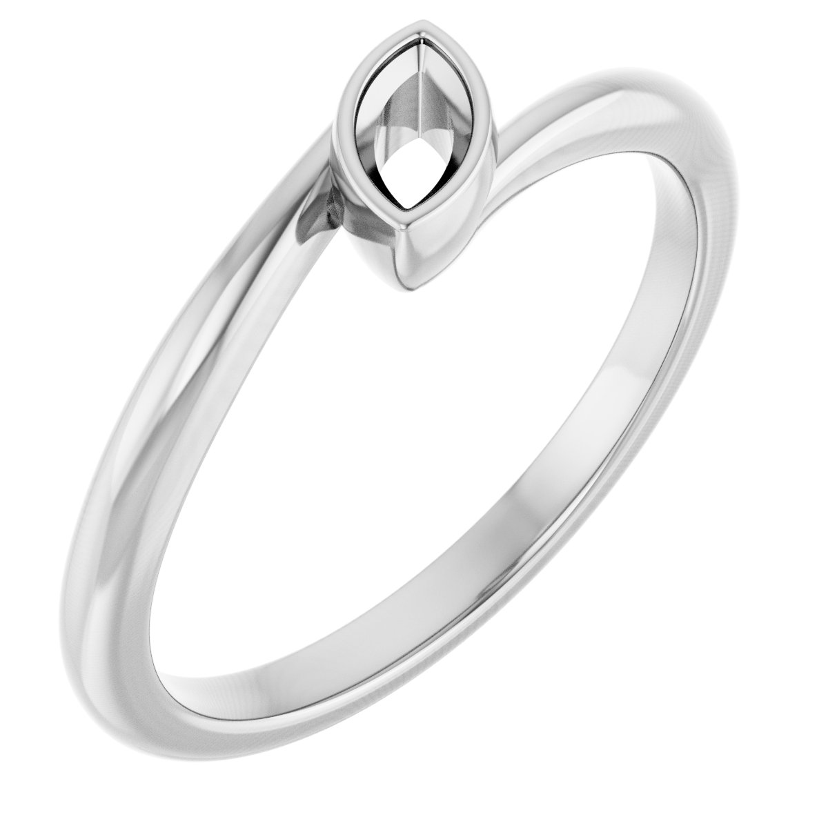 Bezel-Set Solitaire Bypass Ring
