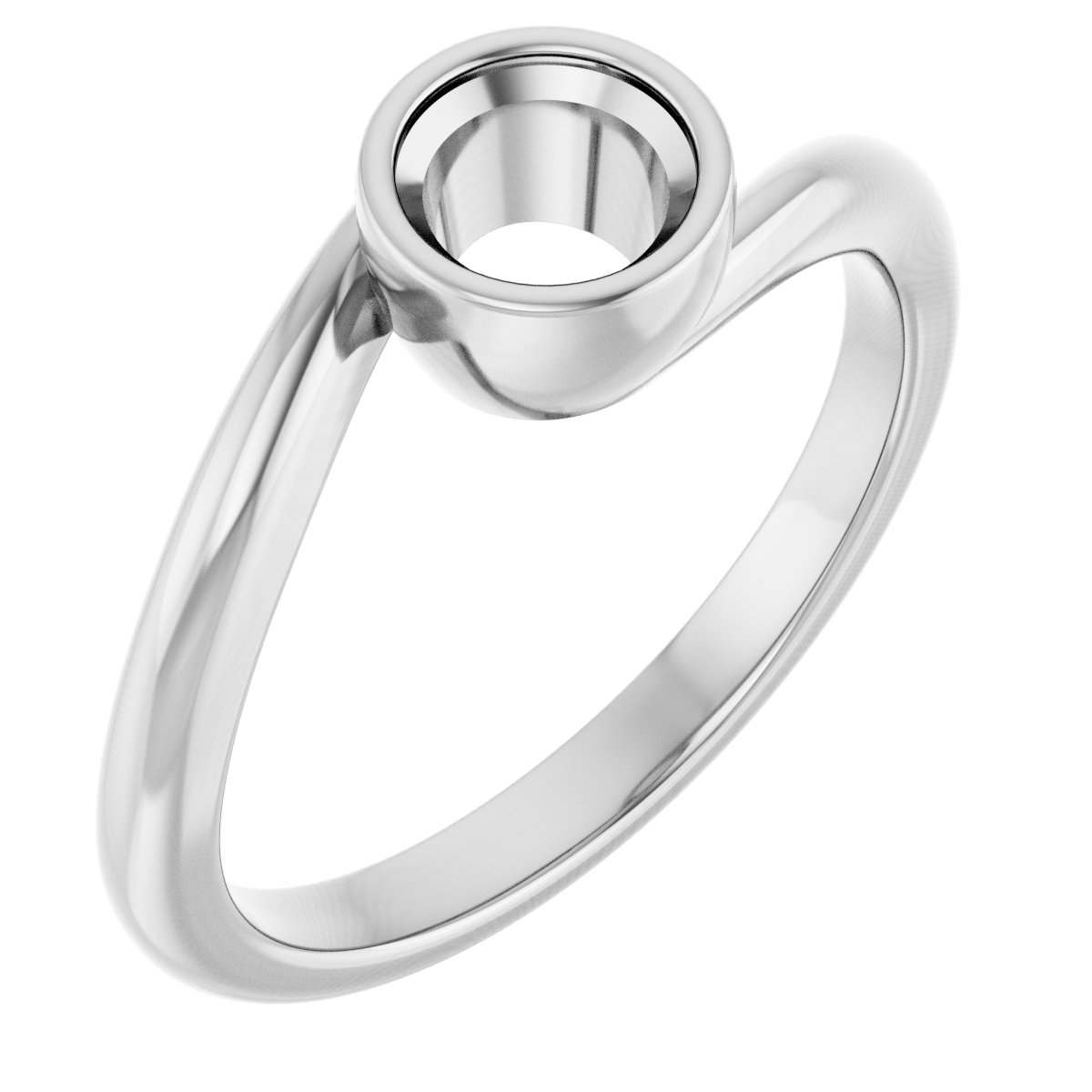 Bezel-Set Solitaire Bypass Ring