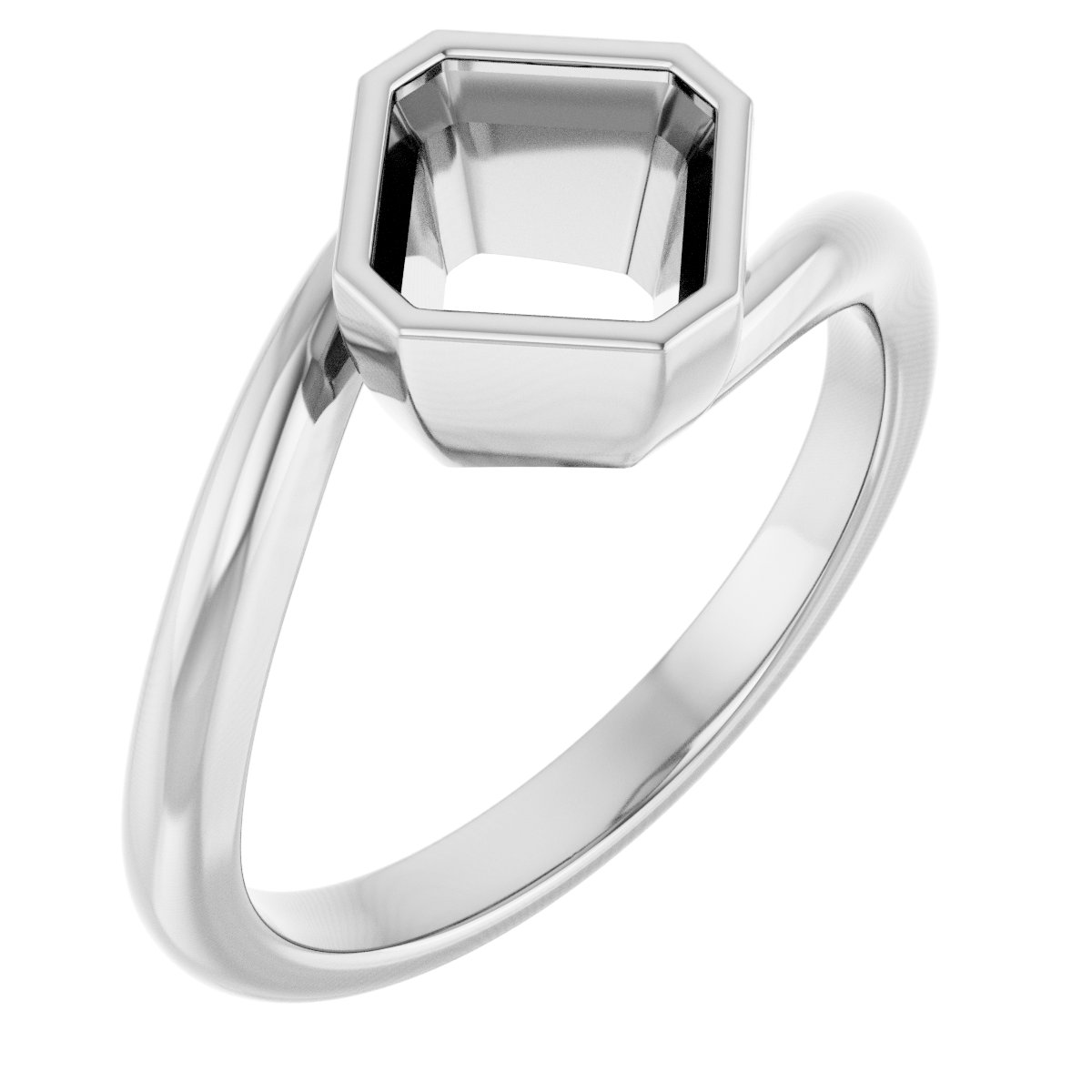 Bezel-Set Solitaire Bypass Ring