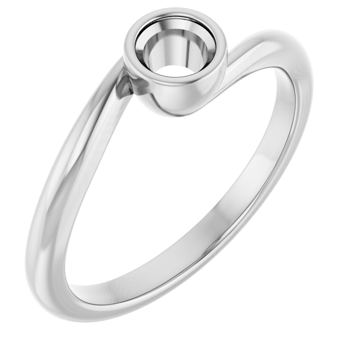 Bezel-Set Solitaire Bypass Ring