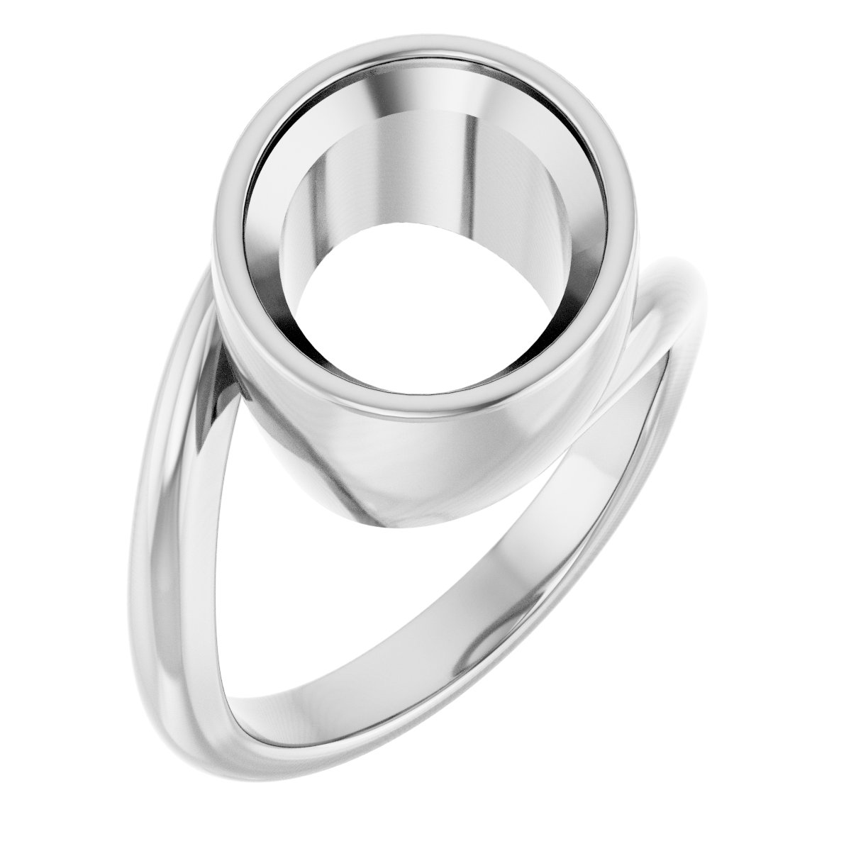 Bezel-Set Solitaire Bypass Ring