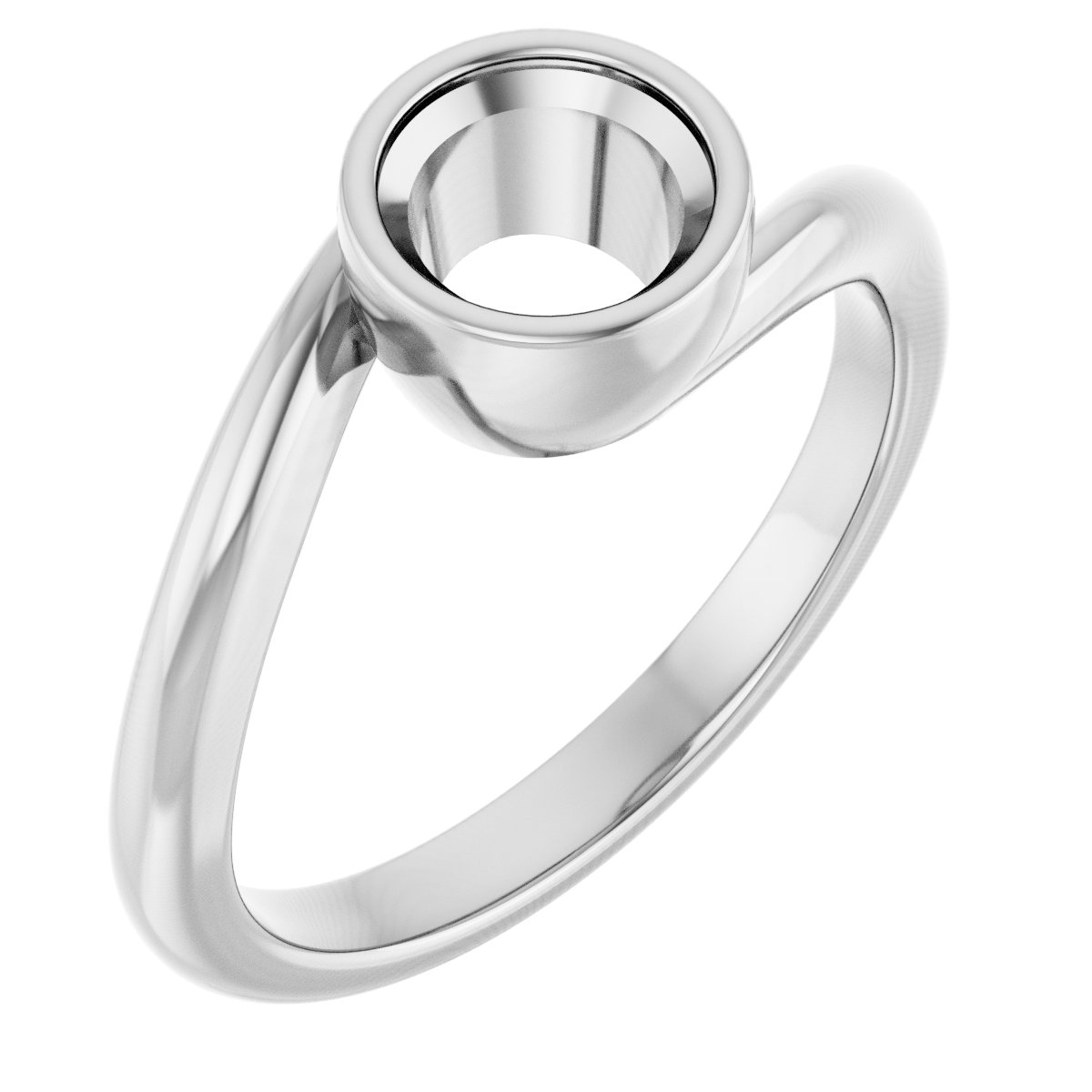 Bezel-Set Solitaire Bypass Ring