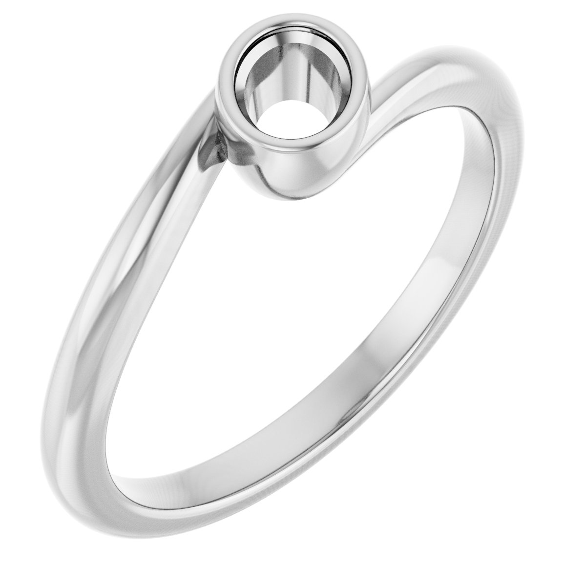 Bezel-Set Solitaire Bypass Ring