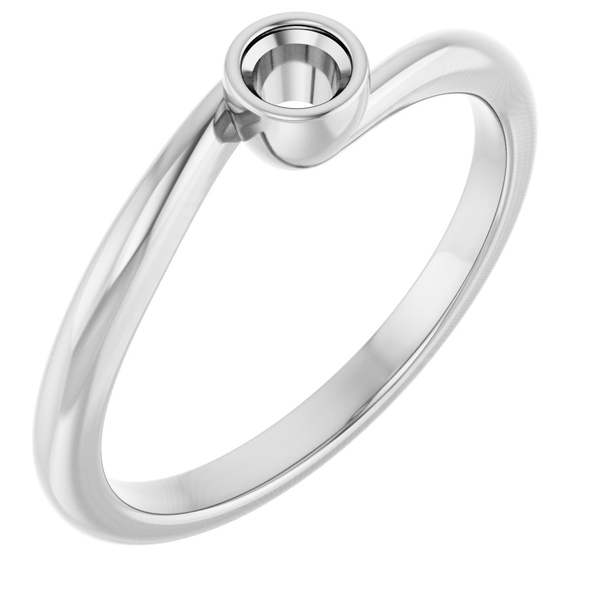 Bezel-Set Solitaire Bypass Ring