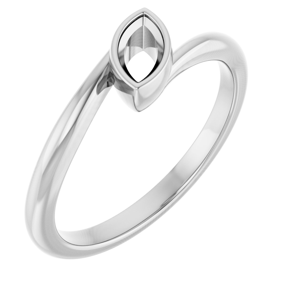 Bezel-Set Solitaire Bypass Ring