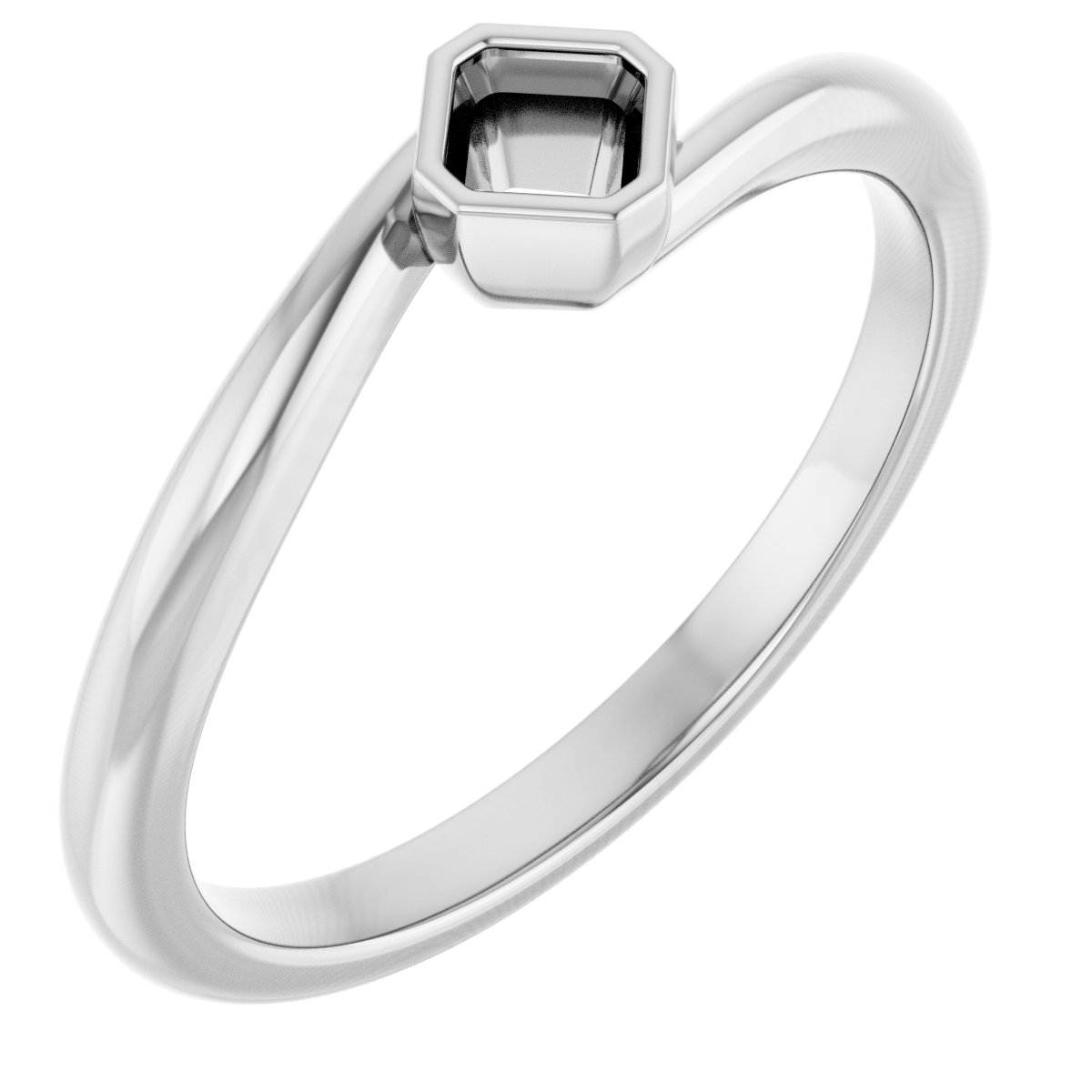 Bezel-Set Solitaire Bypass Ring