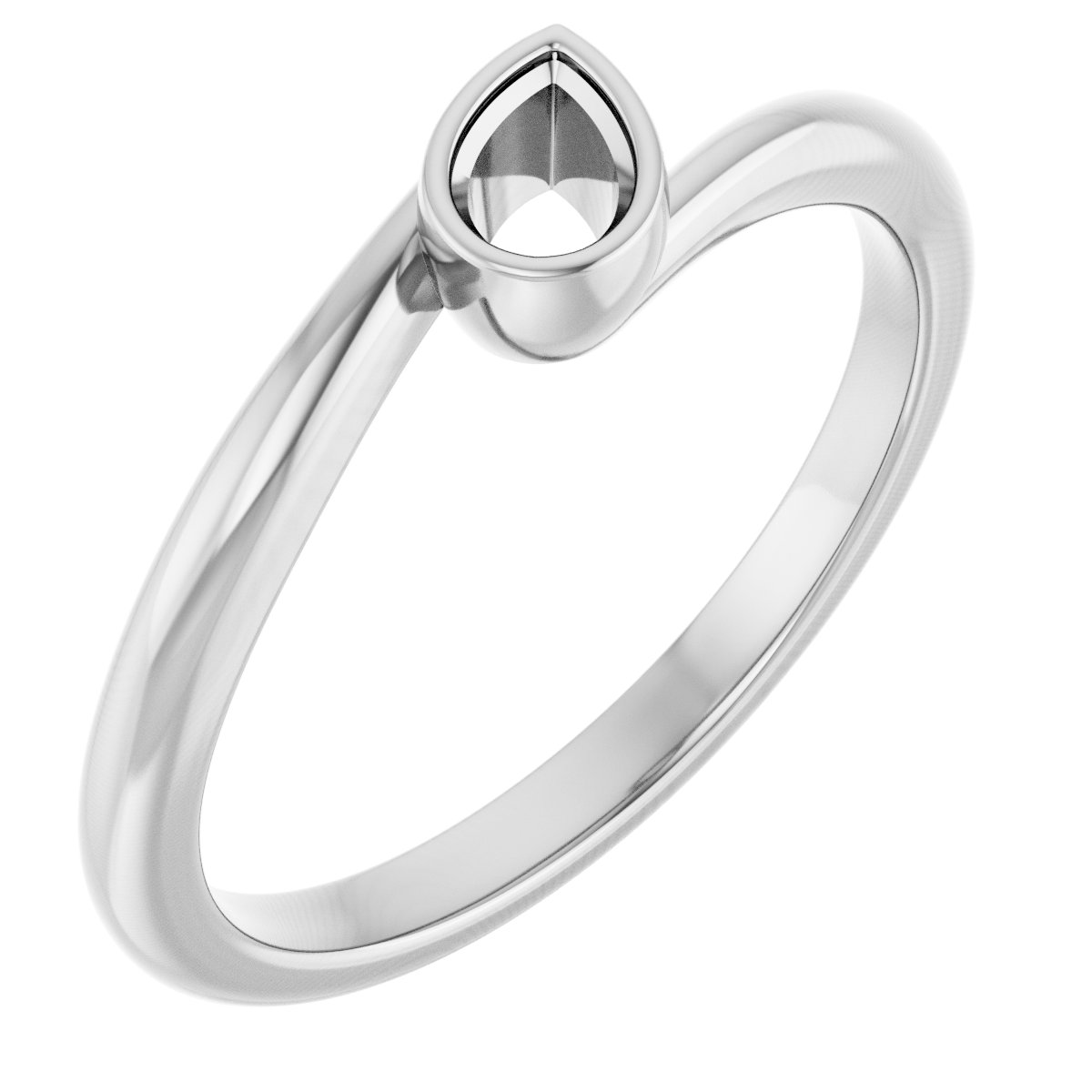 Bezel-Set Solitaire Bypass Ring