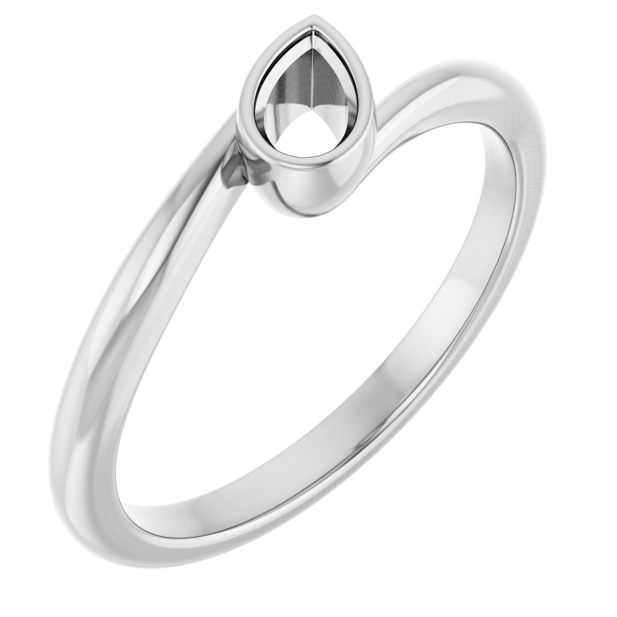 Bezel-Set Solitaire Bypass Ring