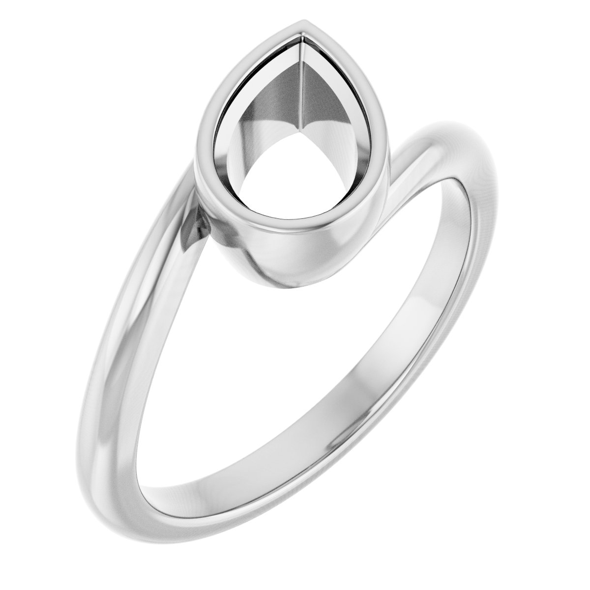 Bezel-Set Solitaire Bypass Ring