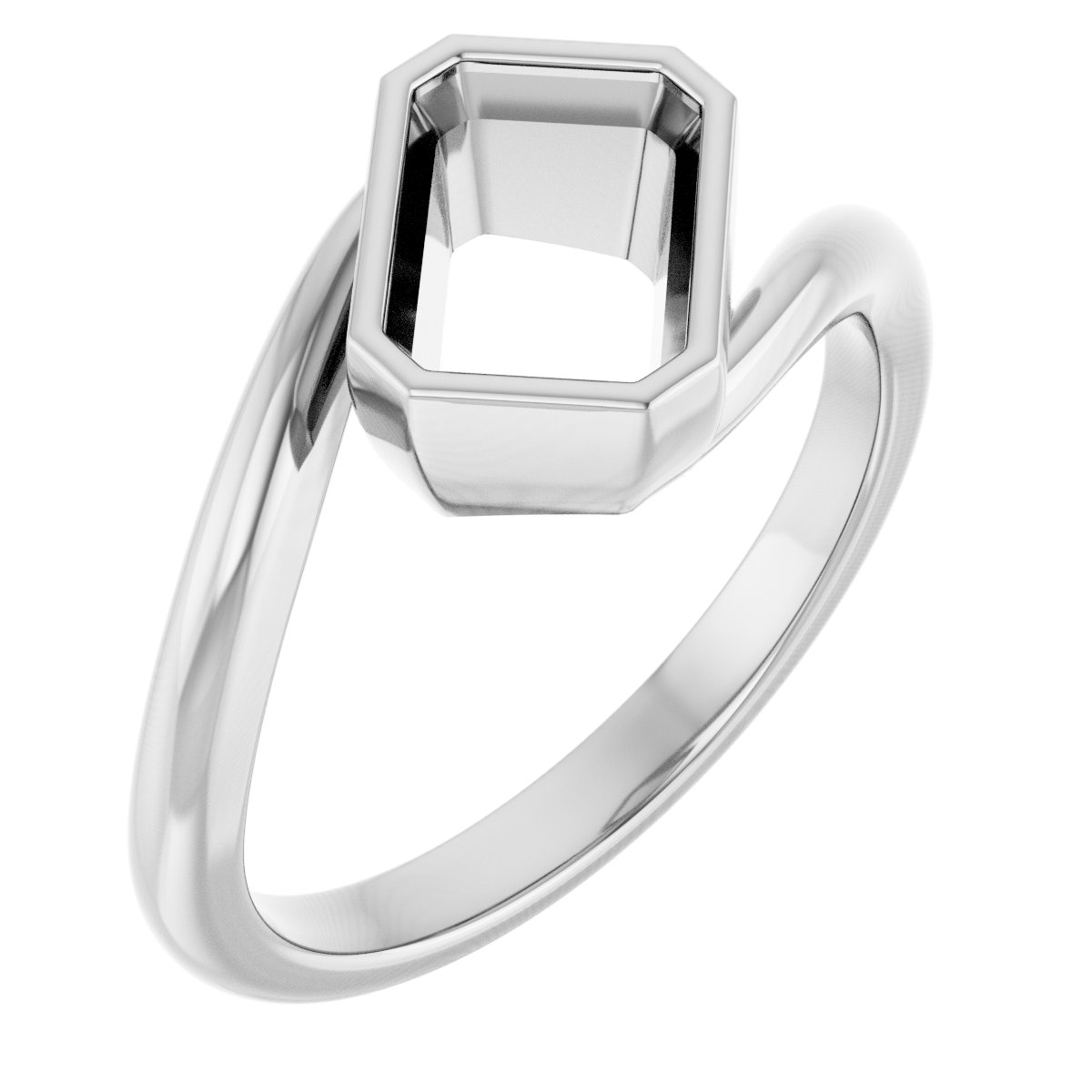 Bezel-Set Solitaire Bypass Ring