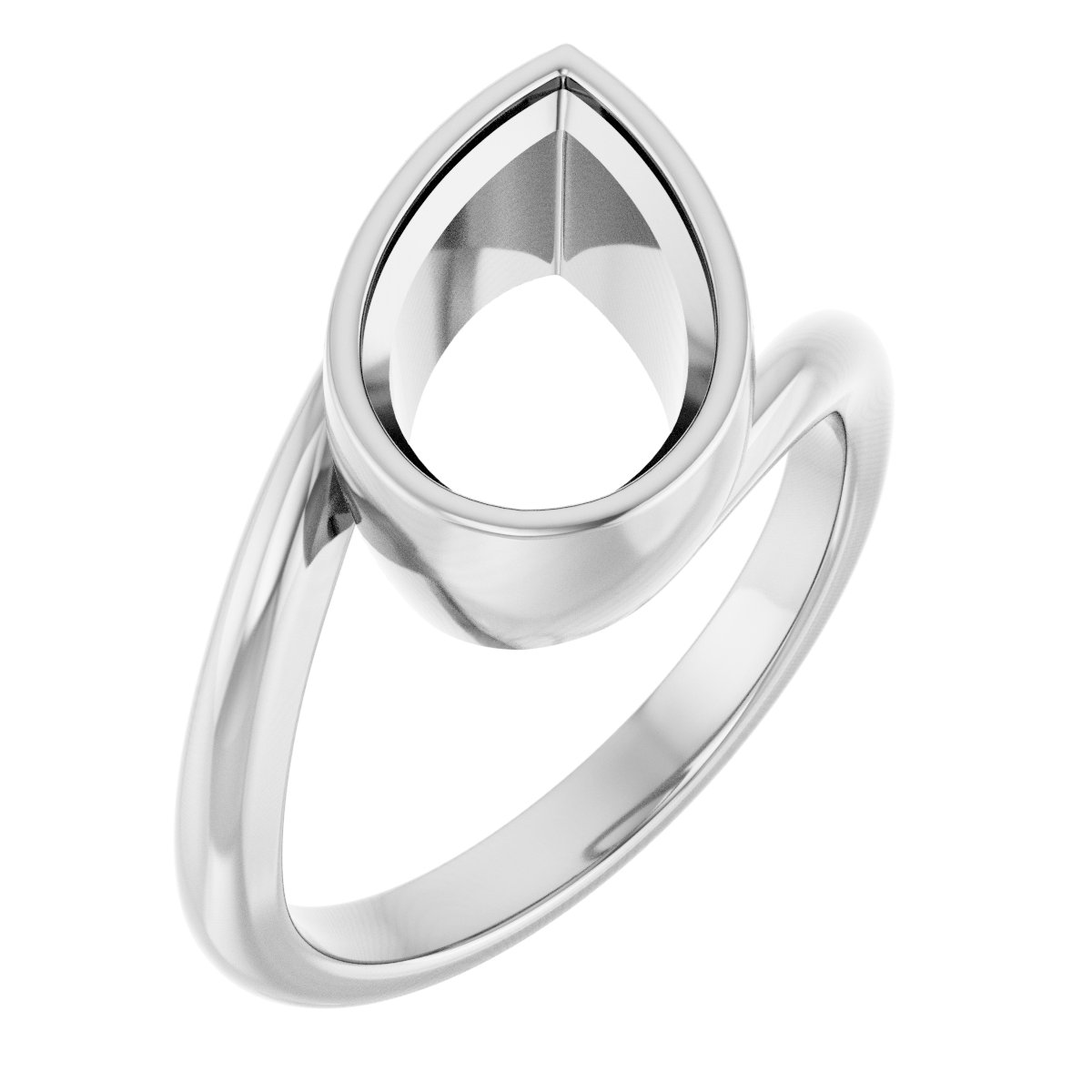 Bezel-Set Solitaire Bypass Ring