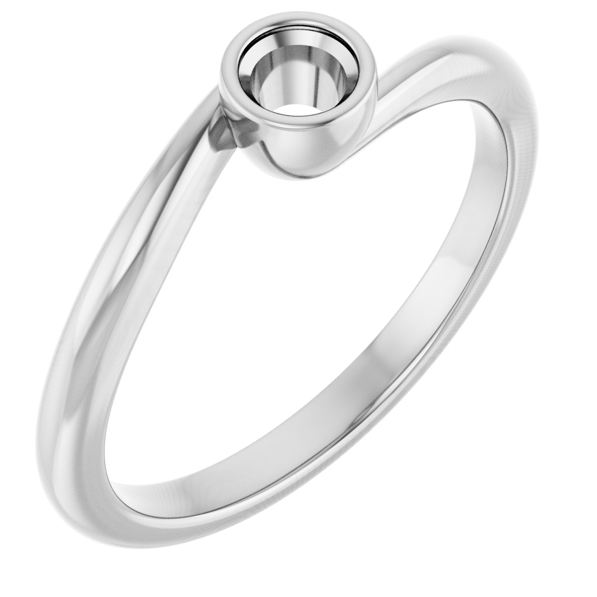 Bezel-Set Solitaire Bypass Ring