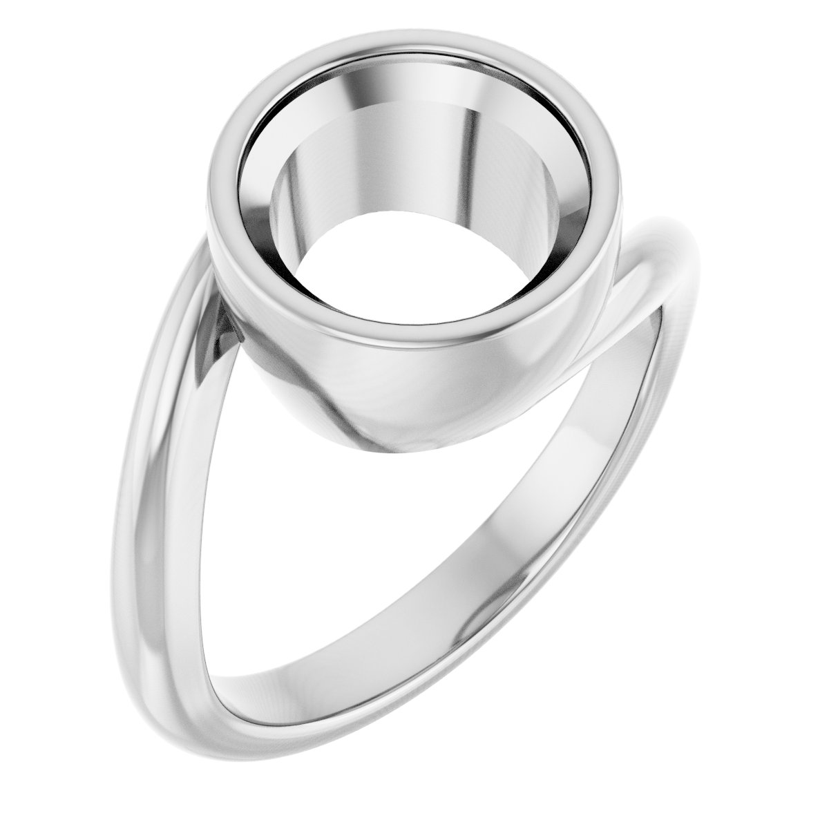 Bezel-Set Solitaire Bypass Ring