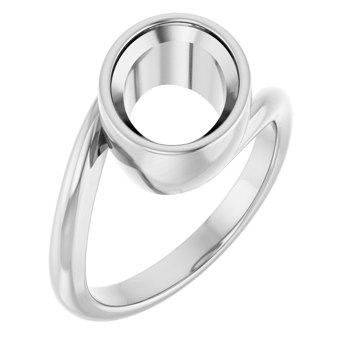Bezel-Set Solitaire Bypass Ring