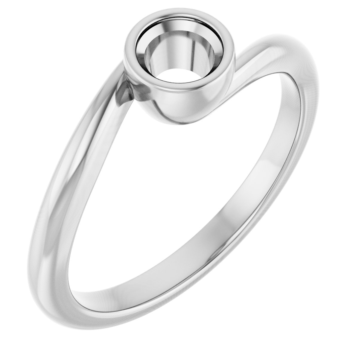 Bezel-Set Solitaire Bypass Ring
