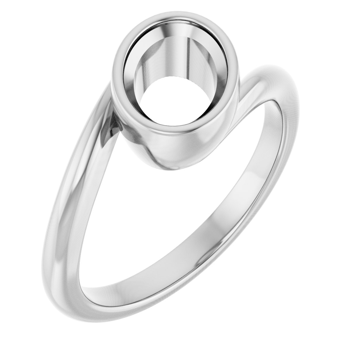 Bezel-Set Solitaire Bypass Ring
