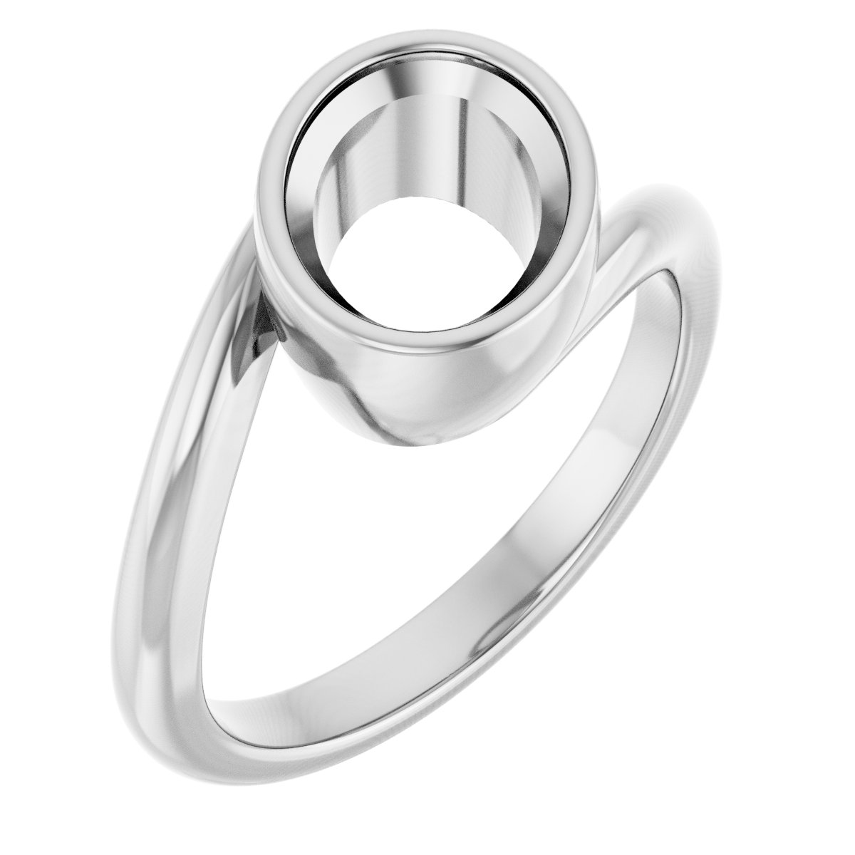 Bezel-Set Solitaire Bypass Ring