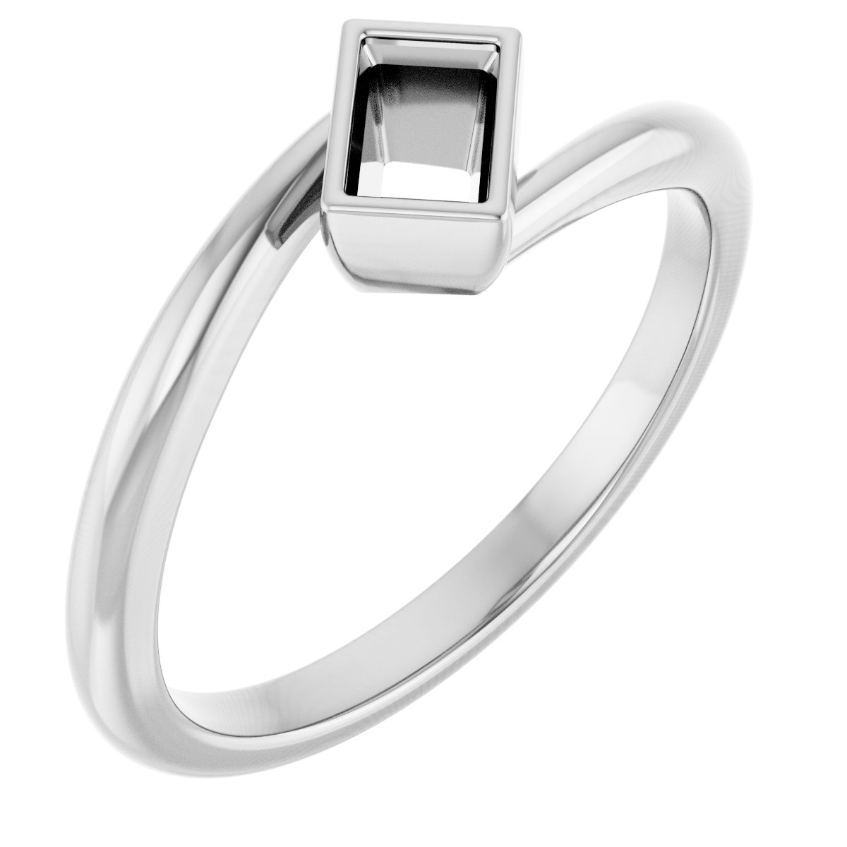 Bezel-Set Solitaire Bypass Ring