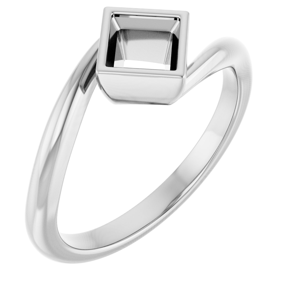 Bezel-Set Solitaire Bypass Ring