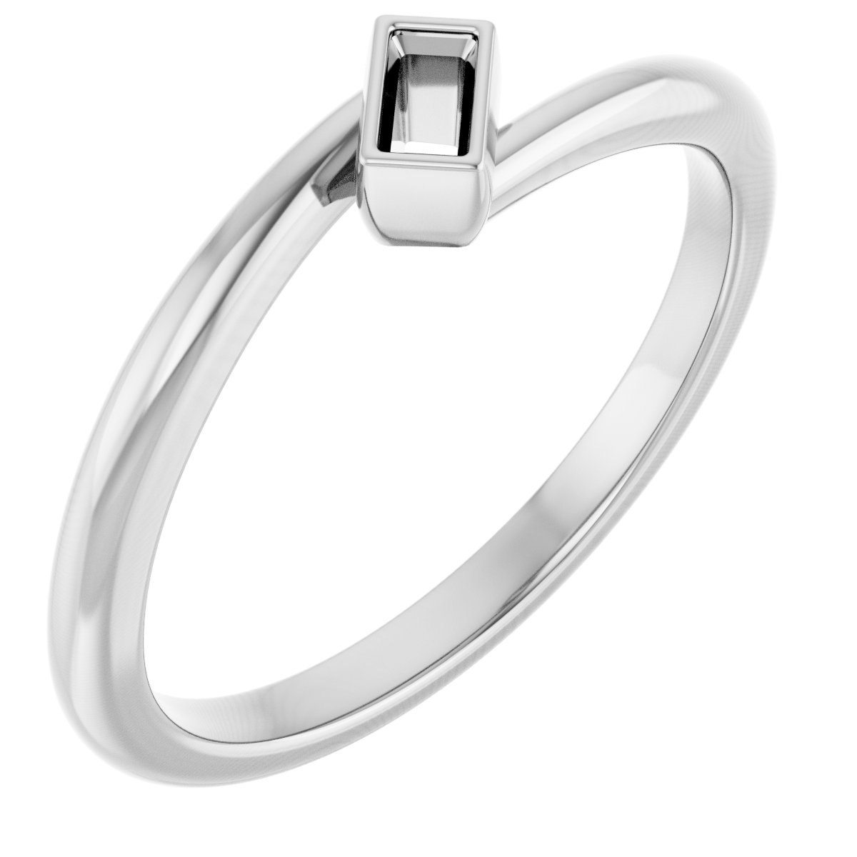 Bezel-Set Solitaire Bypass Ring