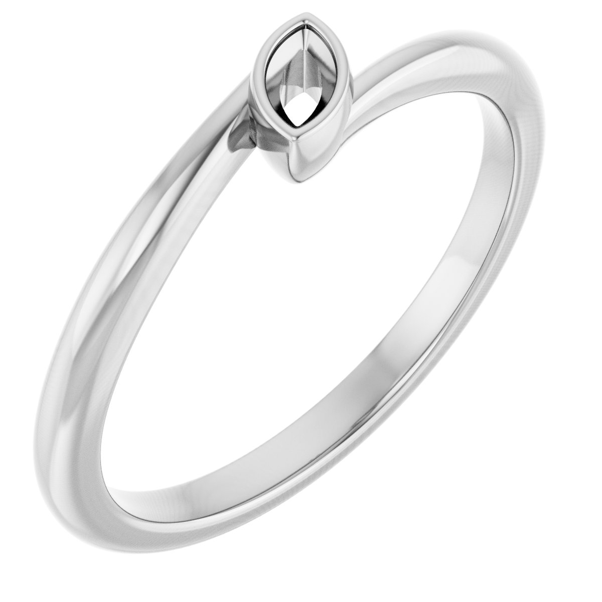 Bezel-Set Solitaire Bypass Ring