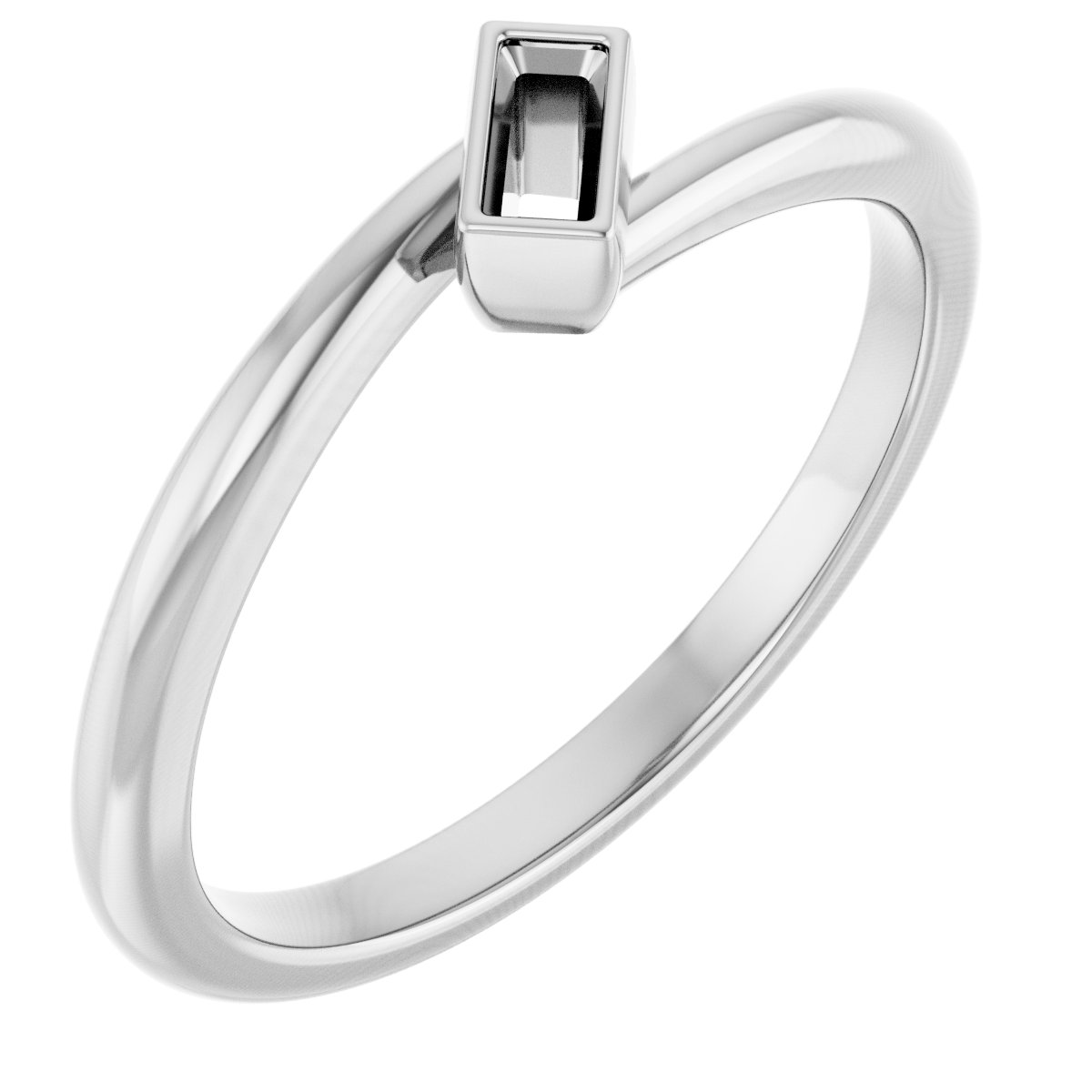 Bezel-Set Solitaire Bypass Ring