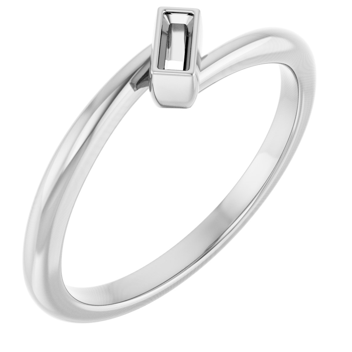 Bezel-Set Solitaire Bypass Ring