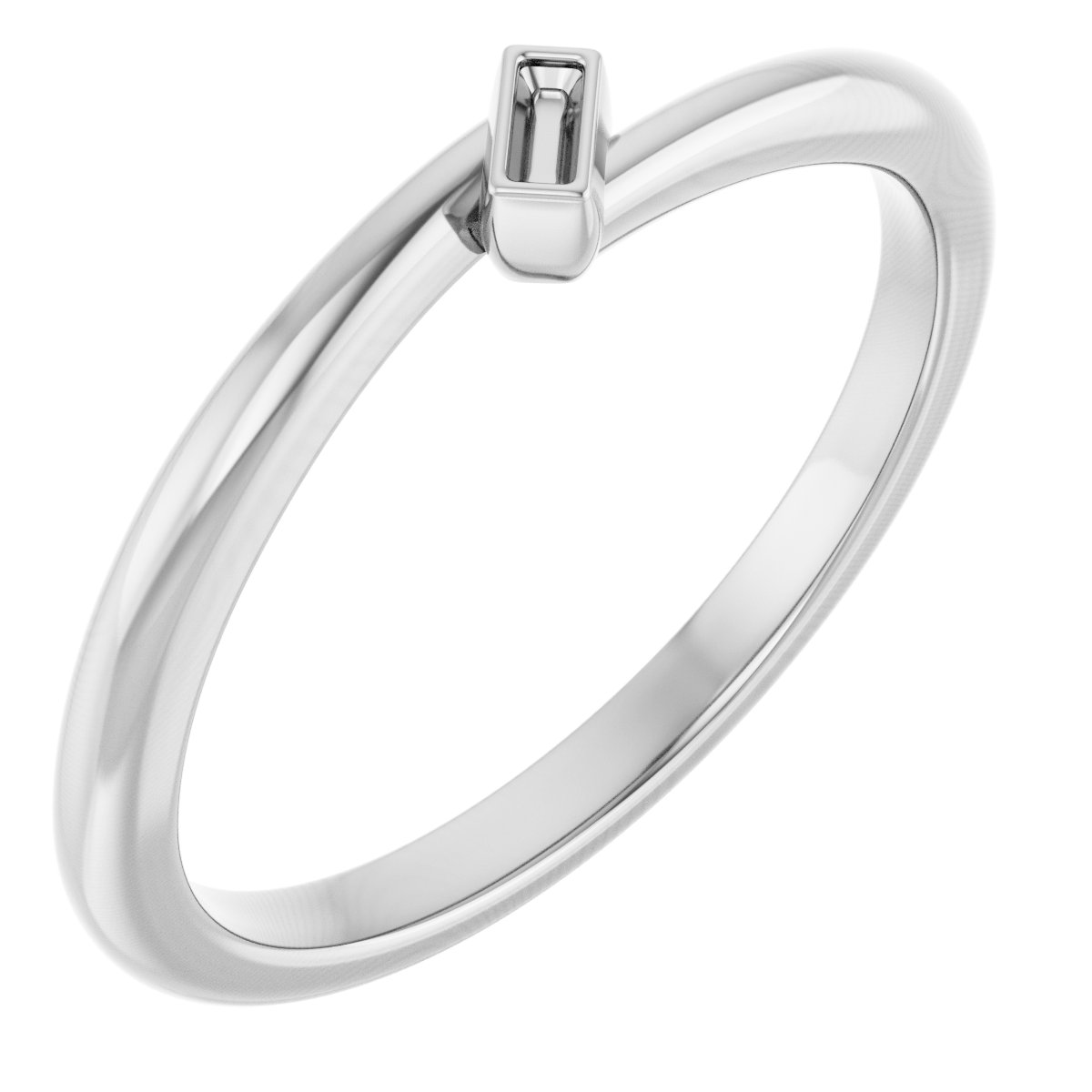 Bezel-Set Solitaire Bypass Ring