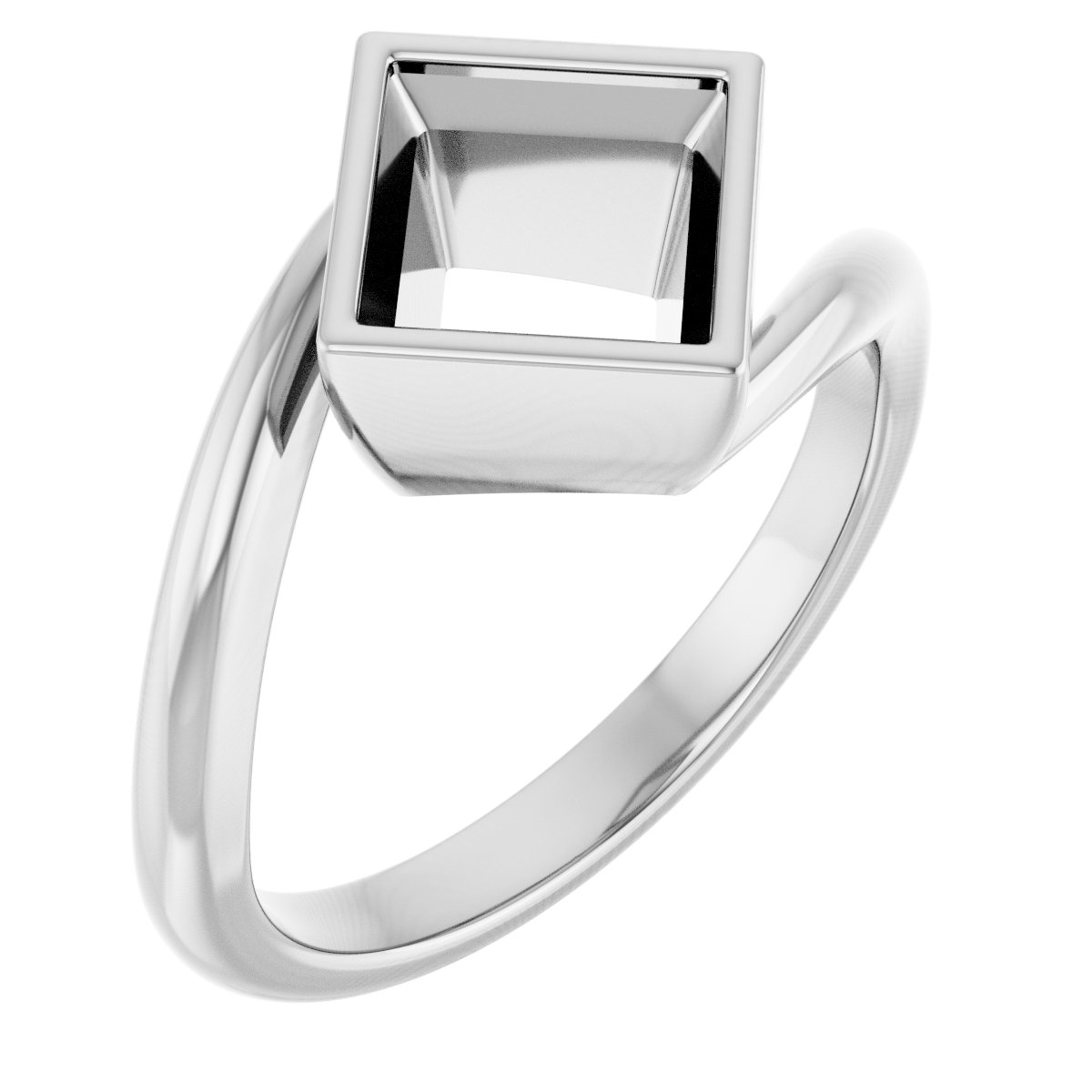 Bezel-Set Solitaire Bypass Ring
