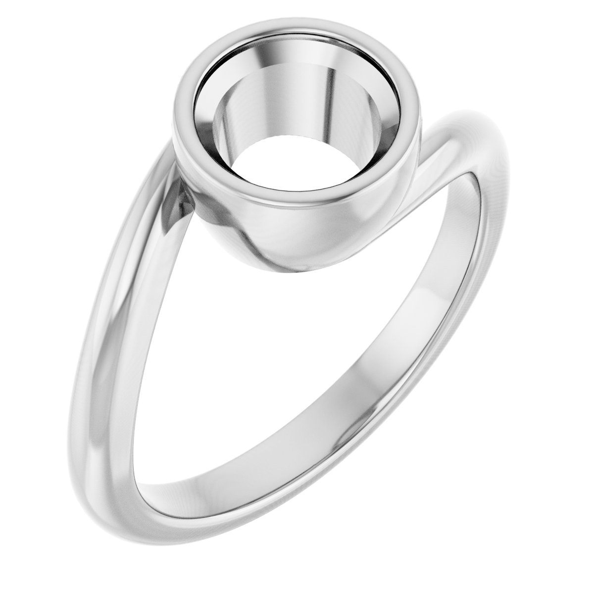 Bezel-Set Solitaire Bypass Ring