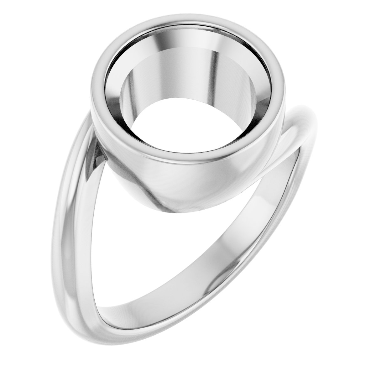 Bezel-Set Solitaire Bypass Ring