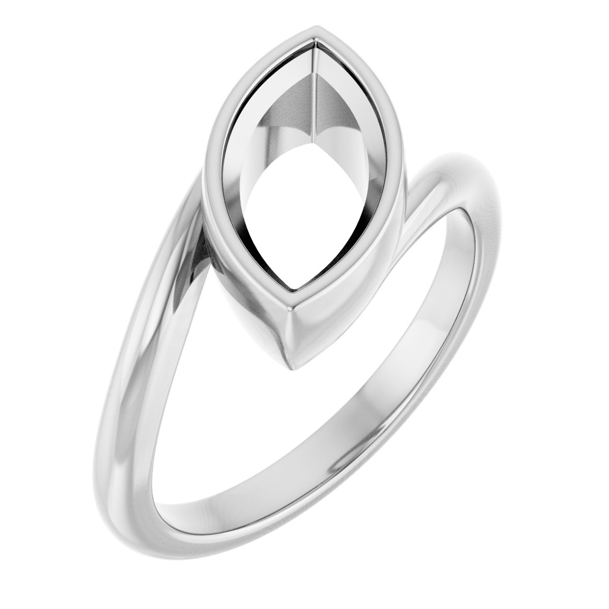 Bezel-Set Solitaire Bypass Ring