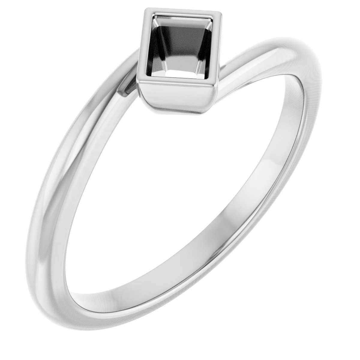 Bezel-Set Solitaire Bypass Ring