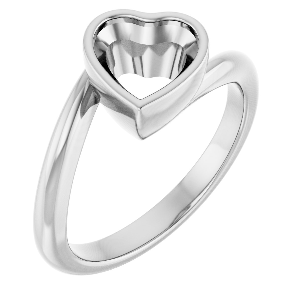 Bezel-Set Solitaire Bypass Ring