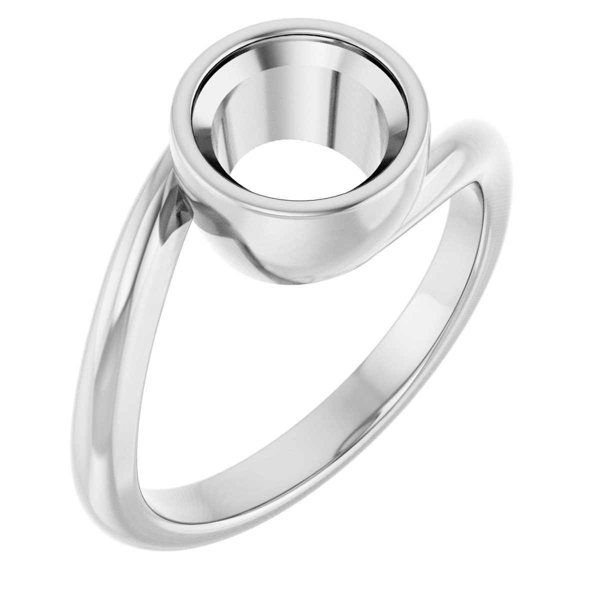 Bezel-Set Solitaire Bypass Ring