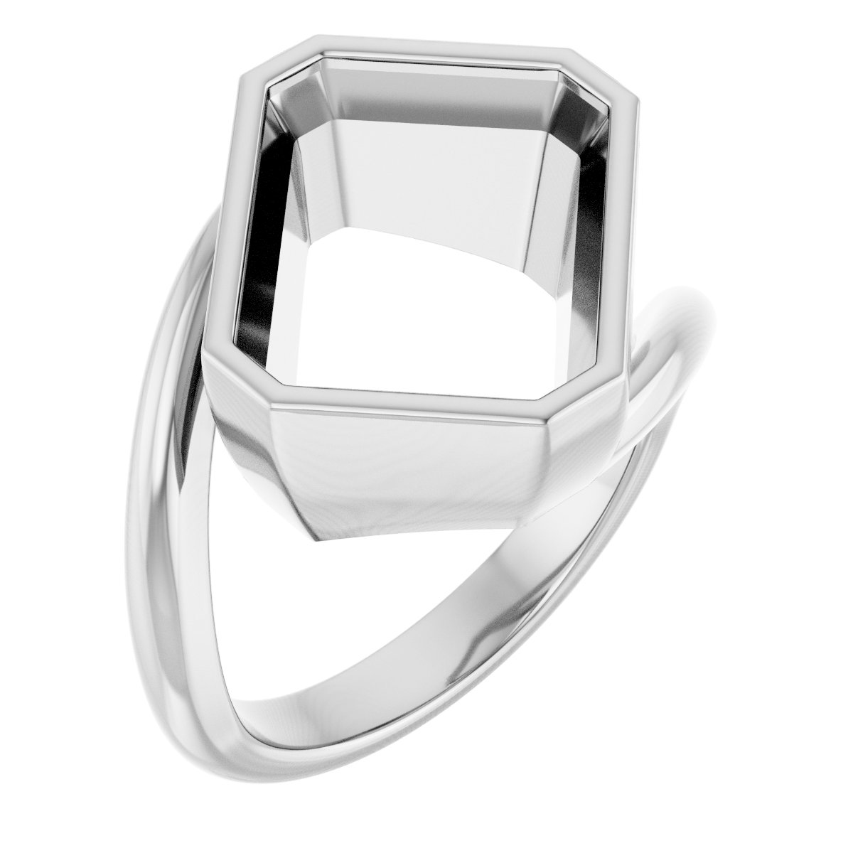 Bezel-Set Solitaire Bypass Ring