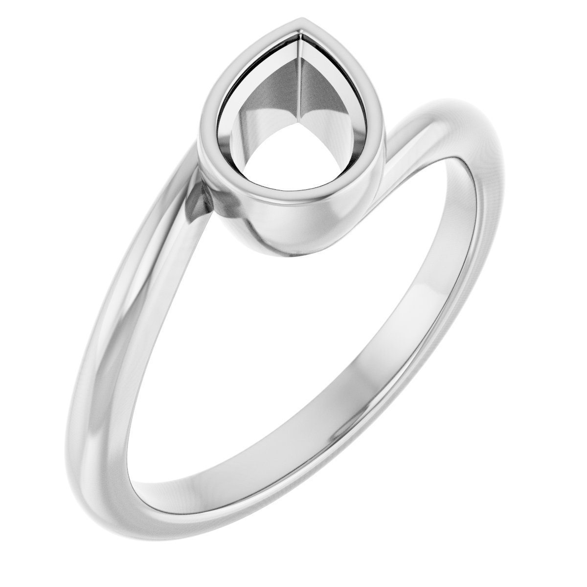 Bezel-Set Solitaire Bypass Ring