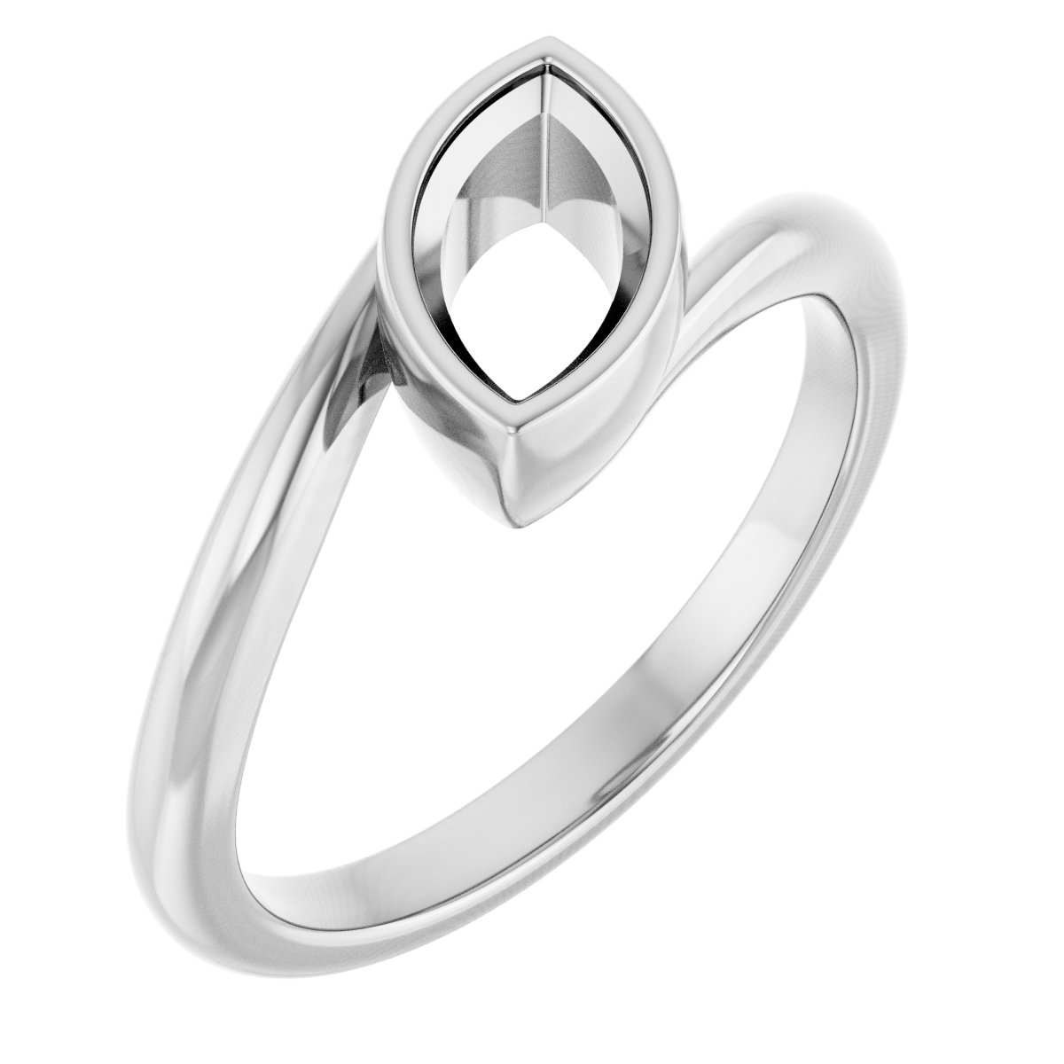 Bezel-Set Solitaire Bypass Ring