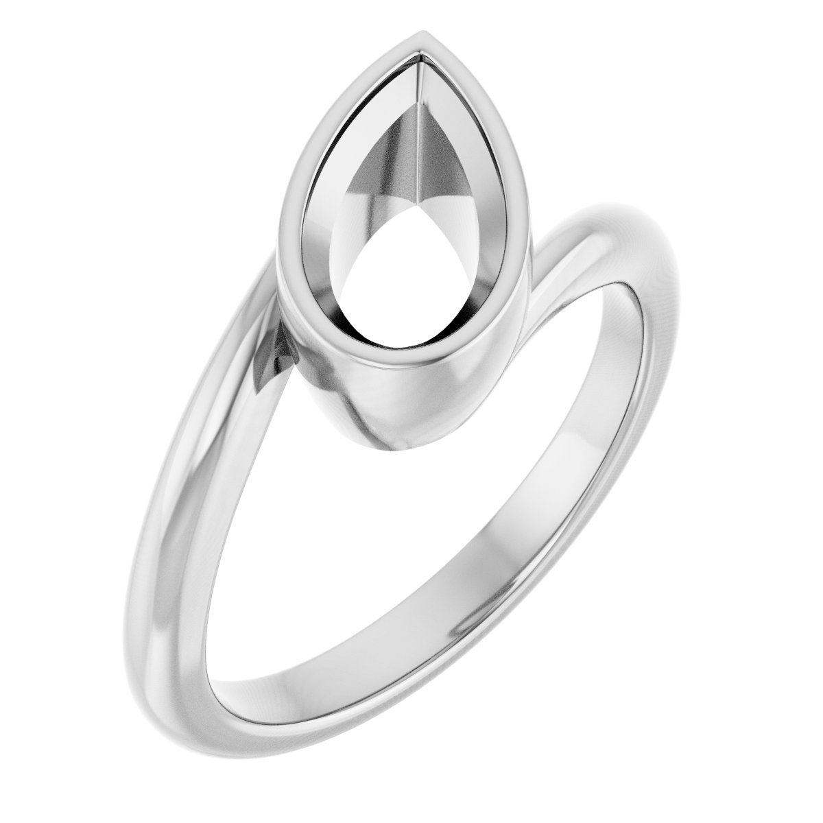 Bezel-Set Solitaire Bypass Ring