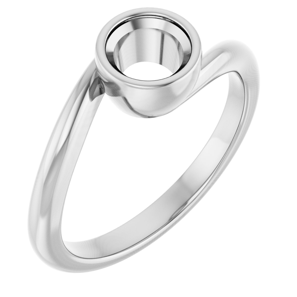 Bezel-Set Solitaire Bypass Ring