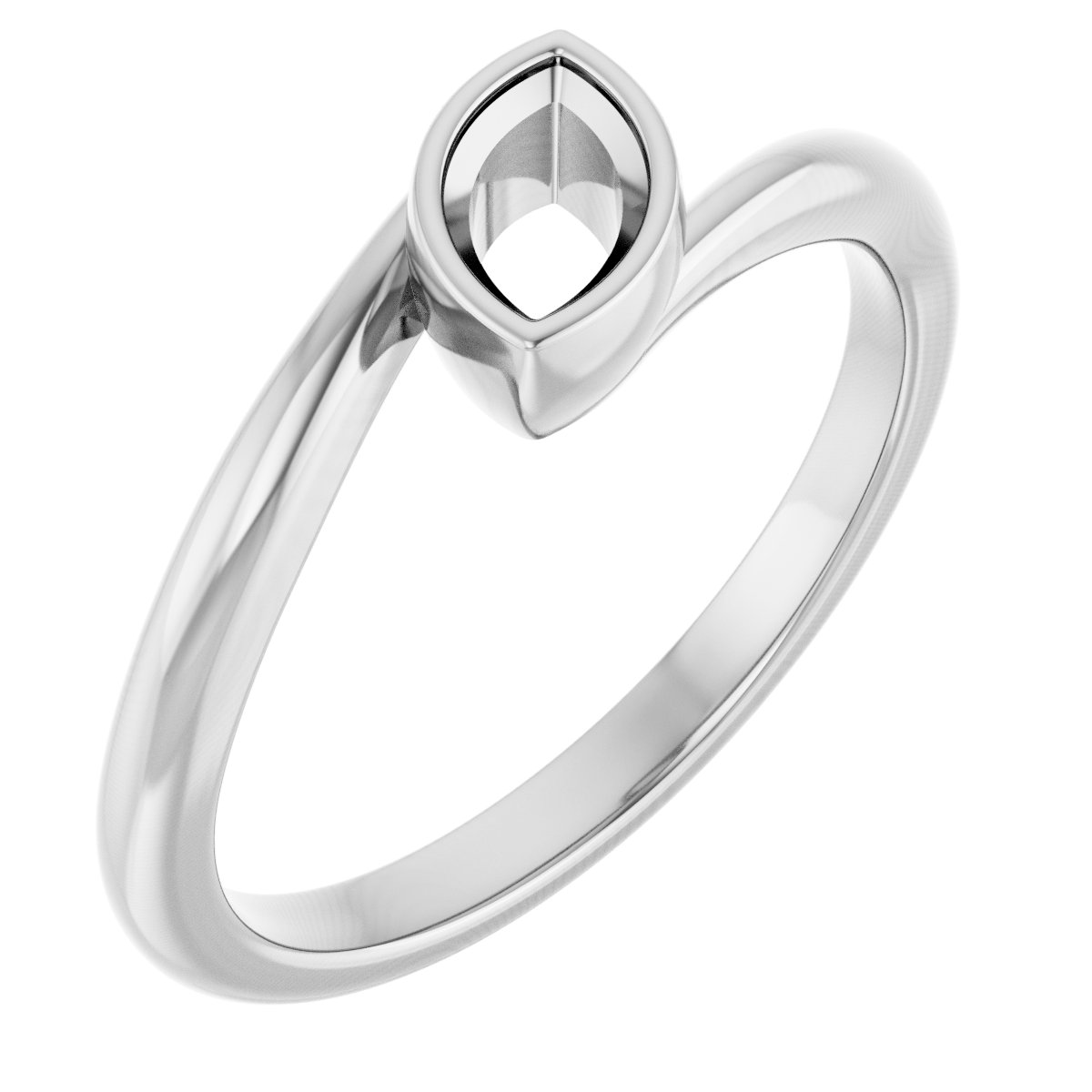 Bezel-Set Solitaire Bypass Ring