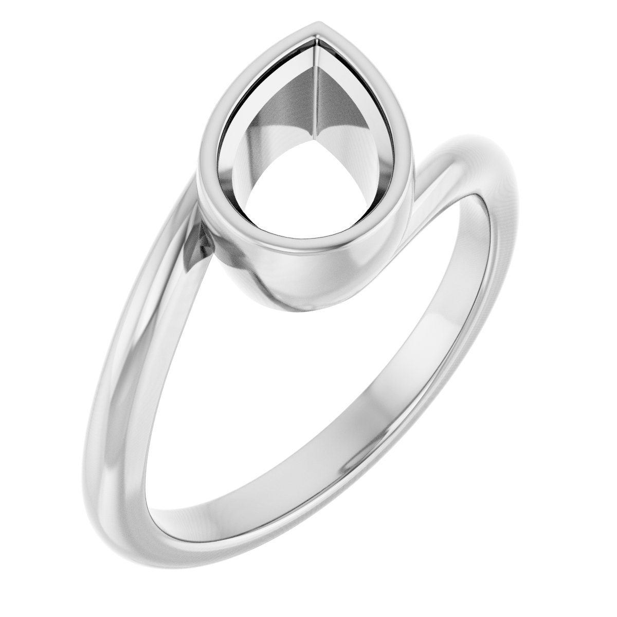 Bezel-Set Solitaire Bypass Ring