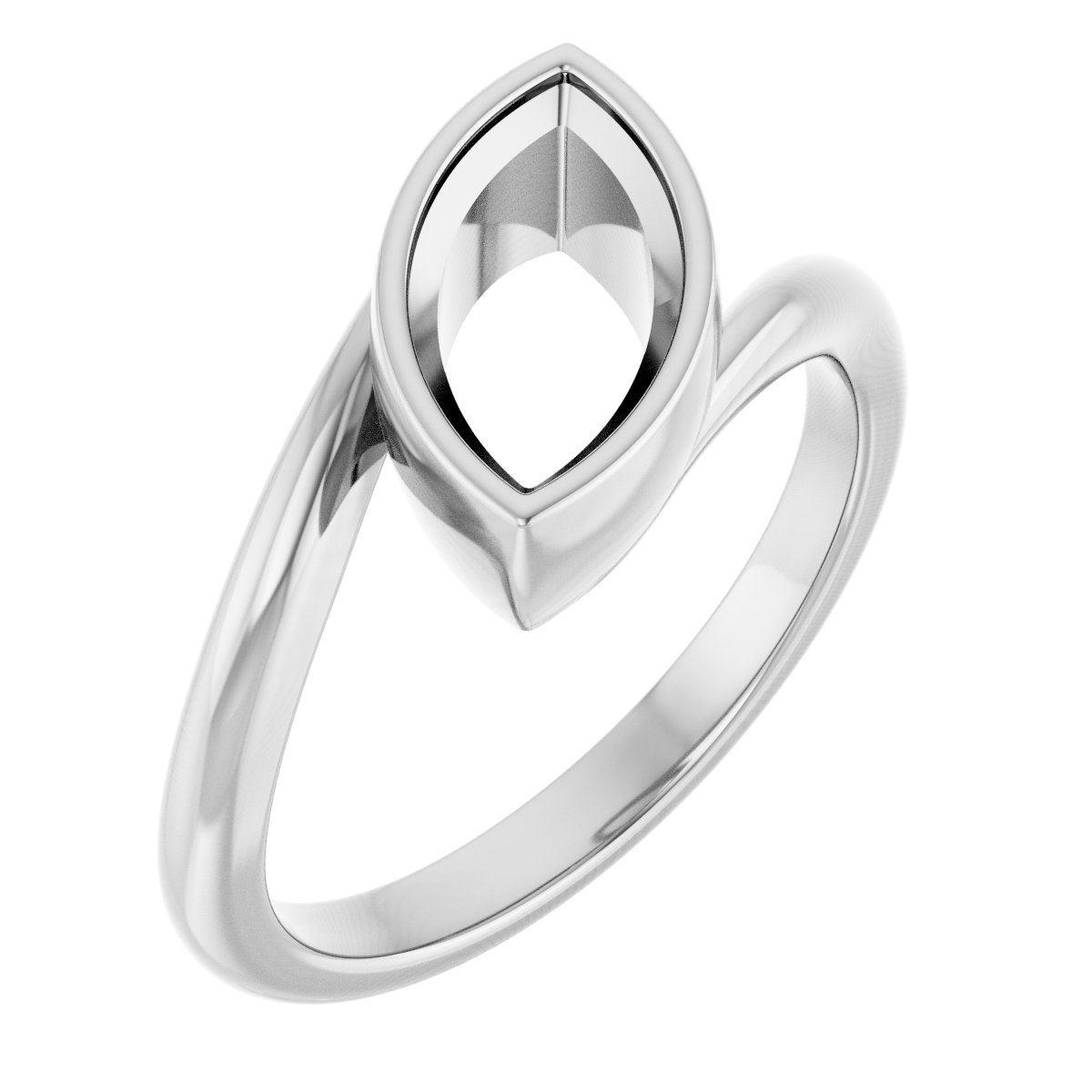 Bezel-Set Solitaire Bypass Ring